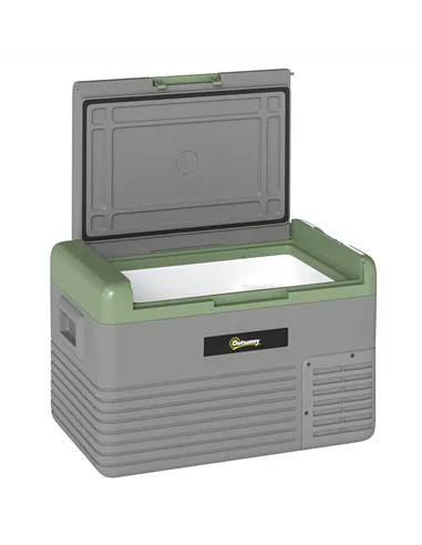 Outsunny 30L Portable Car Refrigerator - Light Green and Grey