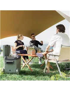 Outsunny 33L Camping Fridge Freezer Dual Zone, Portable Car Fridge 12V/24V DC & 100-240V AC, Electric Cool Box -20℃-20℃ with Whe 2