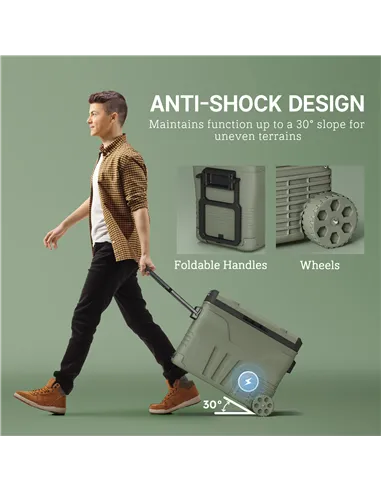 Outsunny 45L Two Compartment Car Fridge Cooler - Green