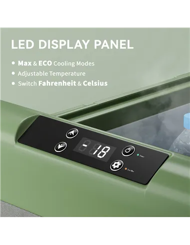 Outsunny 40L Portable Car Refrigerator - Light Green and Grey