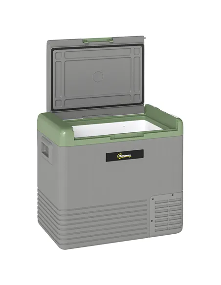 Outsunny 50L Portable Car Refrigerator - Light Green and Grey