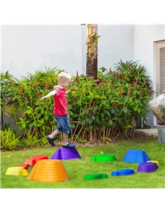 Outsunny 11 Piece Kids Balance Stepping Stones - Multicoloured 2