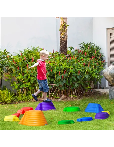 Outsunny 11 Piece Kids Balance Stepping Stones - Multicoloured