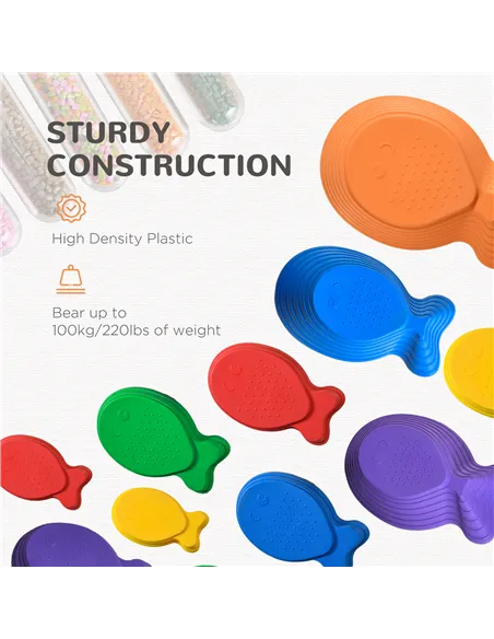 Outsunny 11 Piece Kids Balance Stepping Stones - Multicoloured