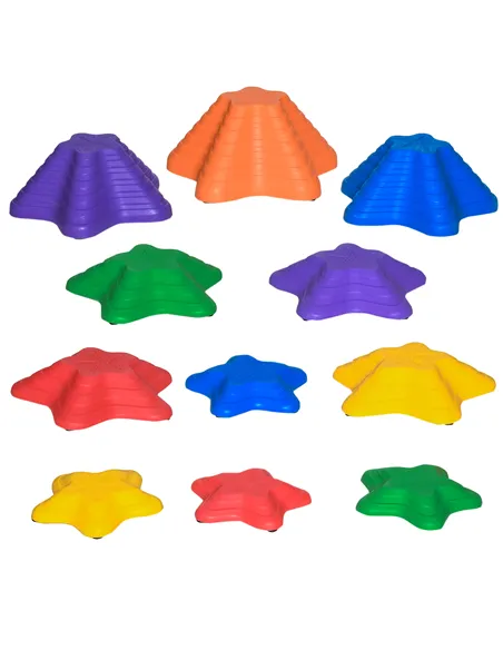 Outsunny 11-Piece Balance Stepping Stones for Kids Starfish Style Non-slip Obstacle Course Stackable Balance Blocks Garden Toys 