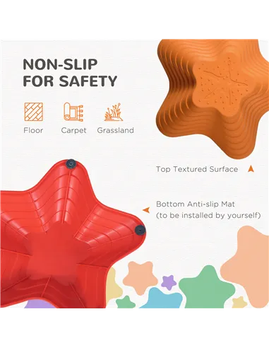 Outsunny 11-Piece Balance Stepping Stones for Kids Starfish Style Non-slip Obstacle Course Stackable Balance Blocks Garden Toys 