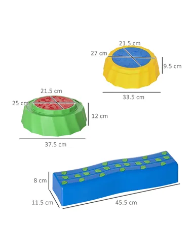 Outsunny Eight-Piece Kids Stepping Stones, with Non-Slip Surface & Bottom, for Toddlers - Multicoloured