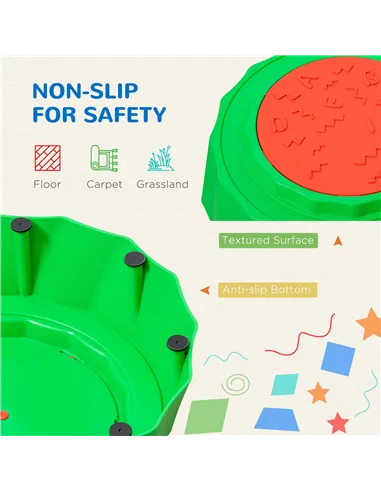 Outsunny Eight-Piece Kids Stepping Stones, with Non-Slip Surface & Bottom, for Toddlers - Multicoloured