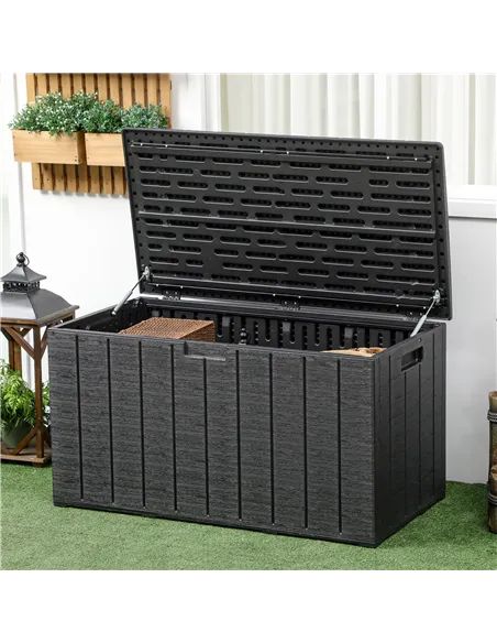 Outsunny 336 Litre Garden Storage Box, Water-resistant Heavy Duty Double Wall Plastic Container, Extra Large Outdoor Garden Furn