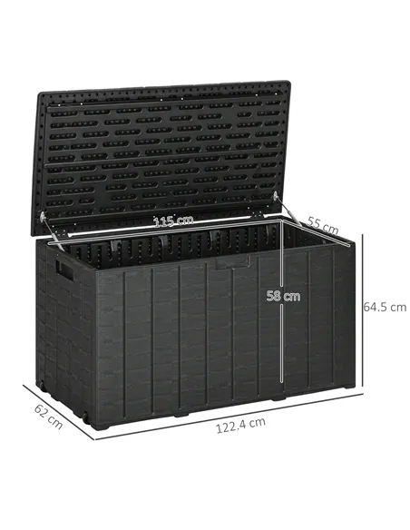 Outsunny 336 Litre Garden Storage Box, Water-resistant Heavy Duty Double Wall Plastic Container, Extra Large Outdoor Garden Furn