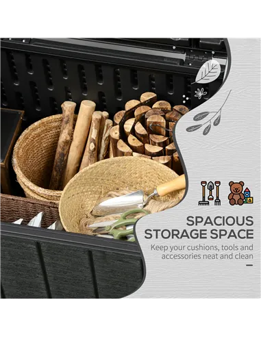 Outsunny 336 Litre Garden Storage Box, Water-resistant Heavy Duty Double Wall Plastic Container, Extra Large Outdoor Garden Furn