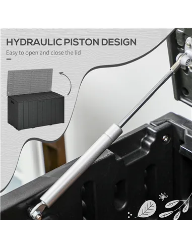 Outsunny 336 Litre Garden Storage Box, Water-resistant Heavy Duty Double Wall Plastic Container, Extra Large Outdoor Garden Furn