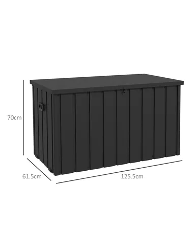 Outsunny 450L Galvanised Steel Garden Storage Box, with Wheels - Dark Grey