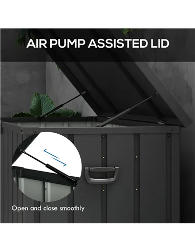 Outsunny 450L Galvanised Steel Garden Storage Box, with Wheels - Dark Grey