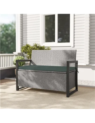 Outsunny 151.5L Storage Garden Bench, with Cushion - Grey