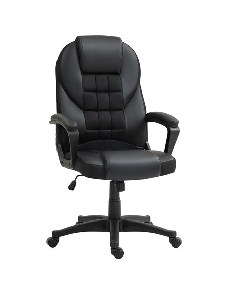 HOMCOM Faux Leather Office Chair - Black