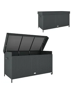 Outsunny 627 L Rattan Storage Box - Black
