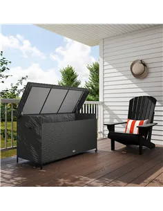 Outsunny 627 L Rattan Storage Box - Black 2