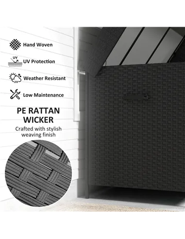 Outsunny 627 L Rattan Storage Box - Black