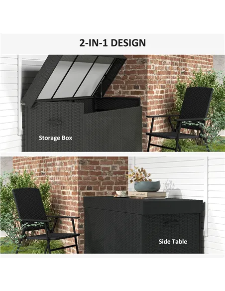 Outsunny 627 L Rattan Storage Box - Black