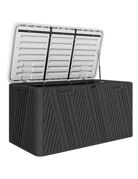 Outsunny 380L Waterproof Outdoor Storage Box, with Lockable Lid - Black