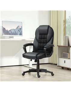 HOMCOM Faux Leather Office Chair - Black 2