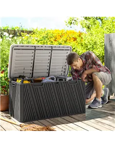 Outsunny 380L Waterproof Outdoor Storage Box, with Lockable Lid - Black 2