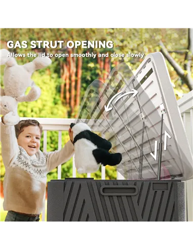 Outsunny 380L Waterproof Outdoor Storage Box, with Lockable Lid - Black