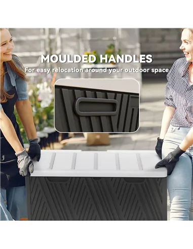 Outsunny 380L Waterproof Outdoor Storage Box, with Lockable Lid - Black