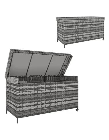 Outsunny 627 L Rattan Storage Box - Dark Grey