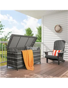 Outsunny 627 L Rattan Storage Box - Dark Grey 2