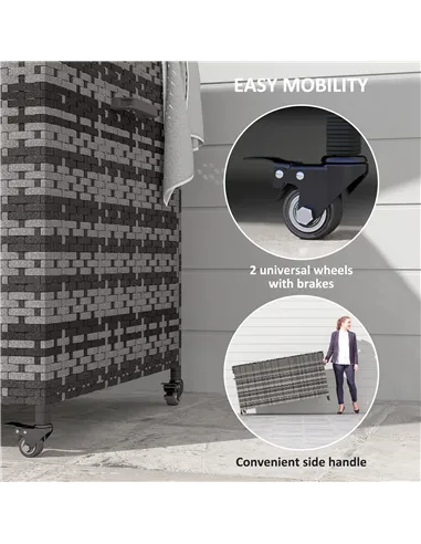 Outsunny 627 L Rattan Storage Box - Dark Grey