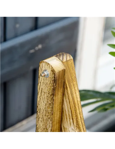 Outsunny Wooden Folding Flower Pot Stand 3 Tier Garden Planter Display Ladder Gardener Storage Shelves Rack Herb Holder (100L x 