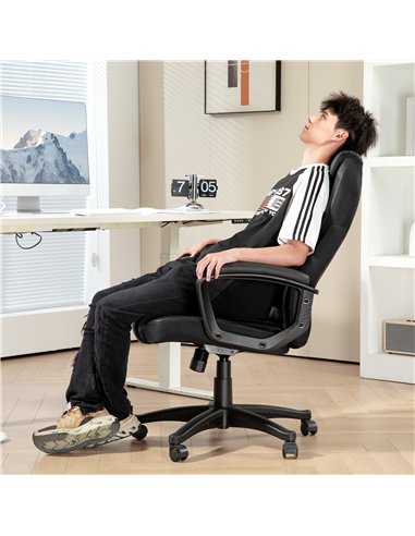 HOMCOM Faux Leather Office Chair - Black