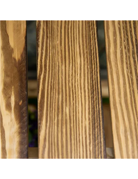 Outsunny Wooden Folding Flower Pot Stand 3 Tier Garden Planter Display Ladder Gardener Storage Shelves Rack Herb Holder (40L x 3