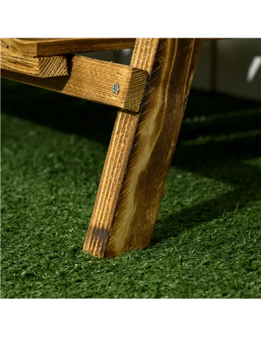 Outsunny Wooden Folding Flower Pot Stand 3 Tier Garden Planter Display Ladder Gardener Storage Shelves Rack Herb Holder (80L x 3