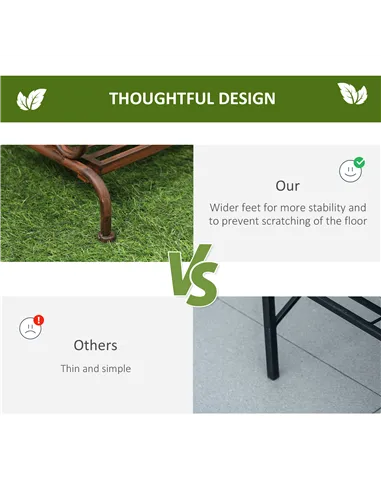 Outsunny 3 Tier Stair Style Metal Plant Stand, Flower Pot Holder Display Shelf, Storage Organizer Rack for Indoor Outdoor Patio 