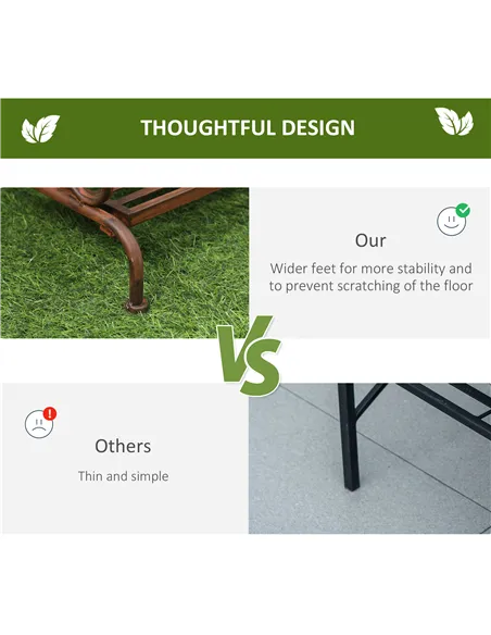 Outsunny 3 Tier Stair Style Metal Plant Stand, Flower Pot Holder Display Shelf, Storage Organizer Rack for Indoor Outdoor Patio 