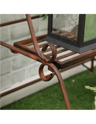 Outsunny 3 Tier Stair Style Metal Plant Stand, Flower Pot Holder Display Shelf, Storage Organizer Rack for Indoor Outdoor Patio 