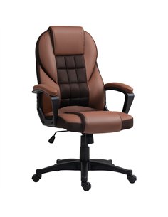 HOMCOM Faux Leather Office Chair - Brown
