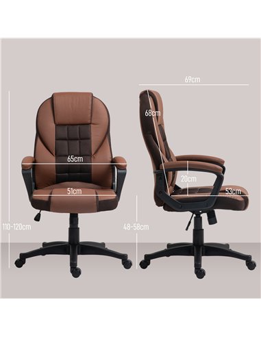 HOMCOM Faux Leather Office Chair - Brown