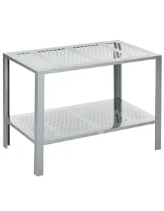 Outsunny 2-Tier Plant Stand, Corner Plant Shelf for Outdoor and Indoor Storage Organizer, Freestanding Flower Rack with Steel Fr