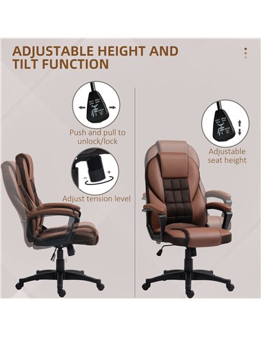 HOMCOM Faux Leather Office Chair - Brown