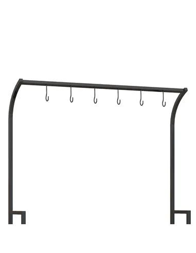 Outsunny 3 Tiered Plant Rack with Hanging Hooks, Tall Plant Stand for Indoor Outdoor Porch Balcony Use, Black