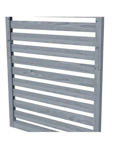 Outsunny Wall Mounted Plant Stands Set of 2, Fir Wood Flower Stand with Shelves and Slatted Trellis for Patio, Balcony, Porch