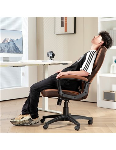 HOMCOM Faux Leather Office Chair - Brown