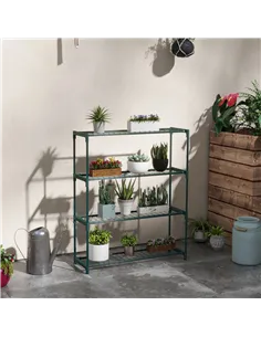 Outsunny Four-Tier Steel Plant Shelf - Black 2