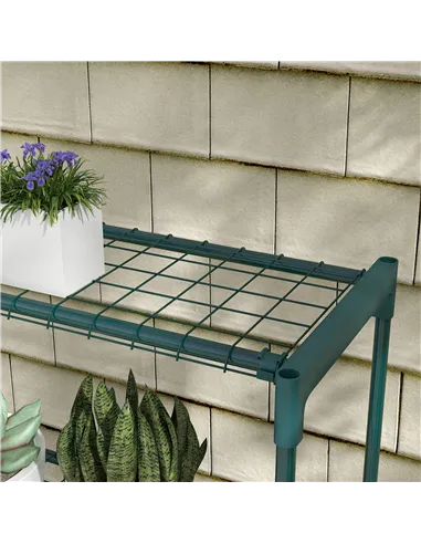 Outsunny Four-Tier Steel Plant Shelf - Black