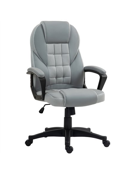 HOMCOM Faux Leather Office Chair - Grey