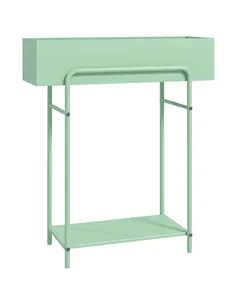 Outsunny 2 Tier Plant Stand, Metal Plant Rack Shelf with Drain Holes, Floor-standing Flower Pot Stand for Indoor Outdoor Garden 